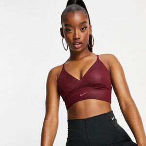 Nike light support Indy sports bra coated/metallic beetroot women's medium